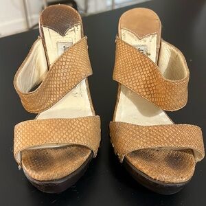 Auth Spring 2025 on trend Jimmy Choo Clogs  snakeskin slides.Worn grt condition